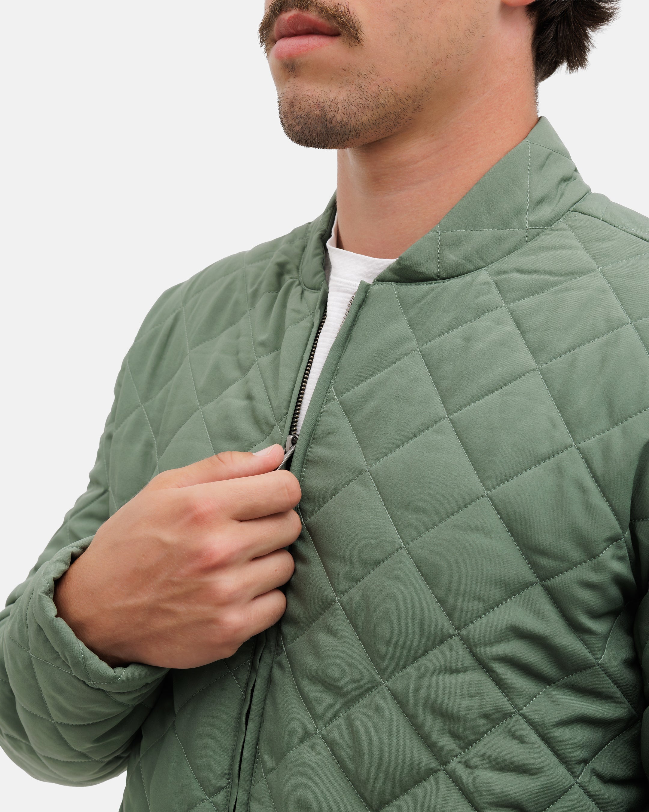 Crosscut Men's Quilted Bomber Jacket - Balsam - Image 3