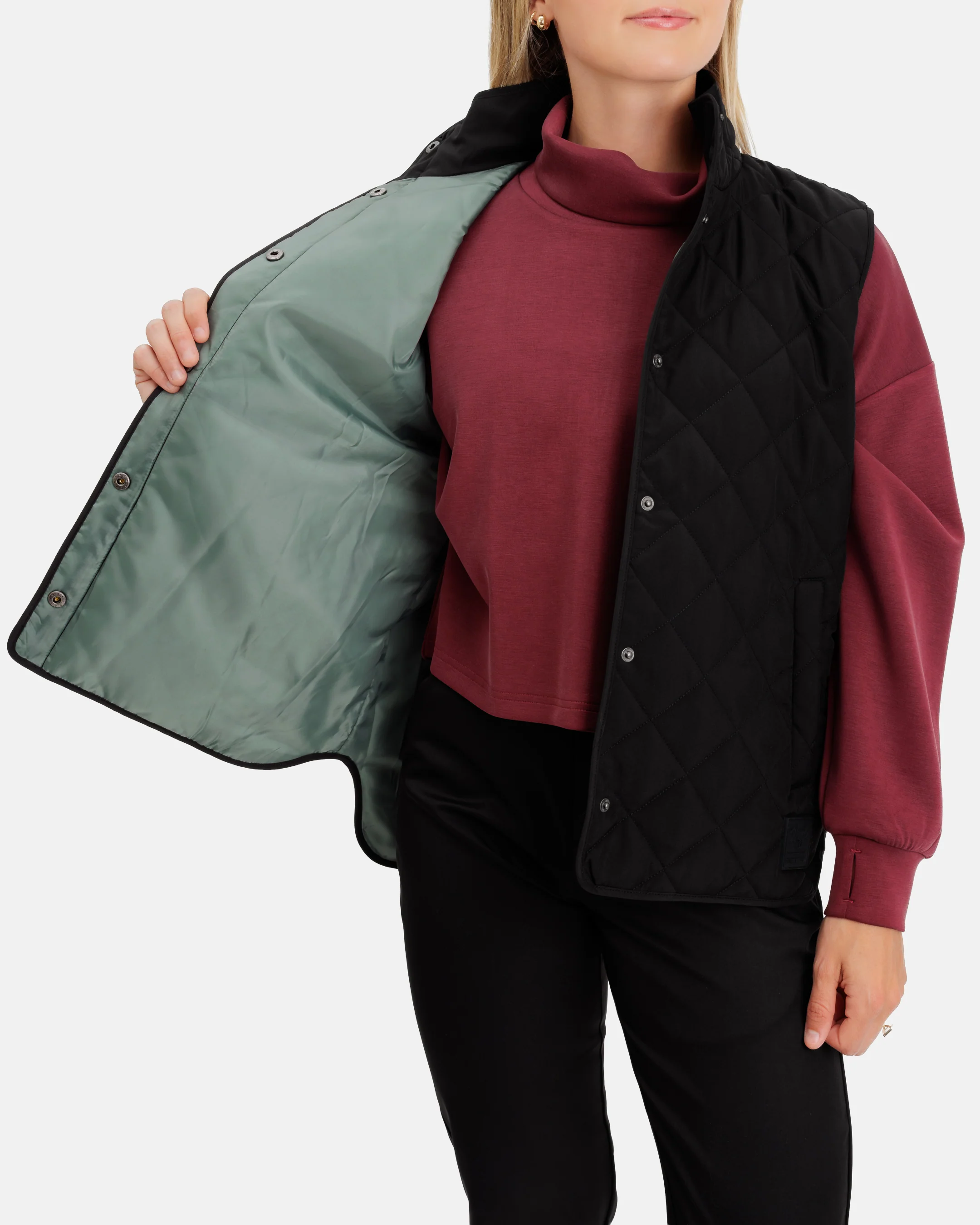 Crosscut Women's Quilted Vest - Onyx - Image 7
