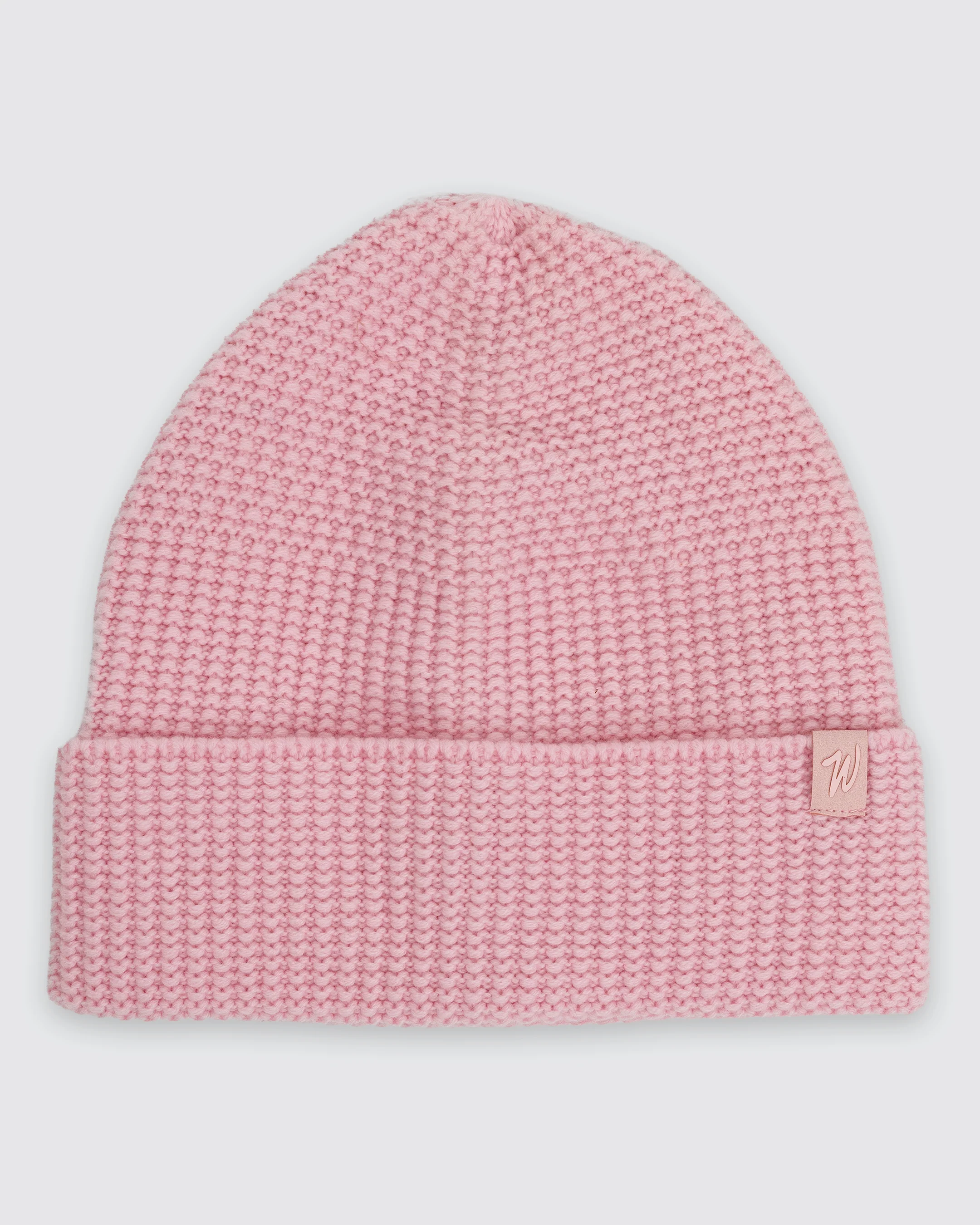 Waffle Knit Beanie - Dusty Rose