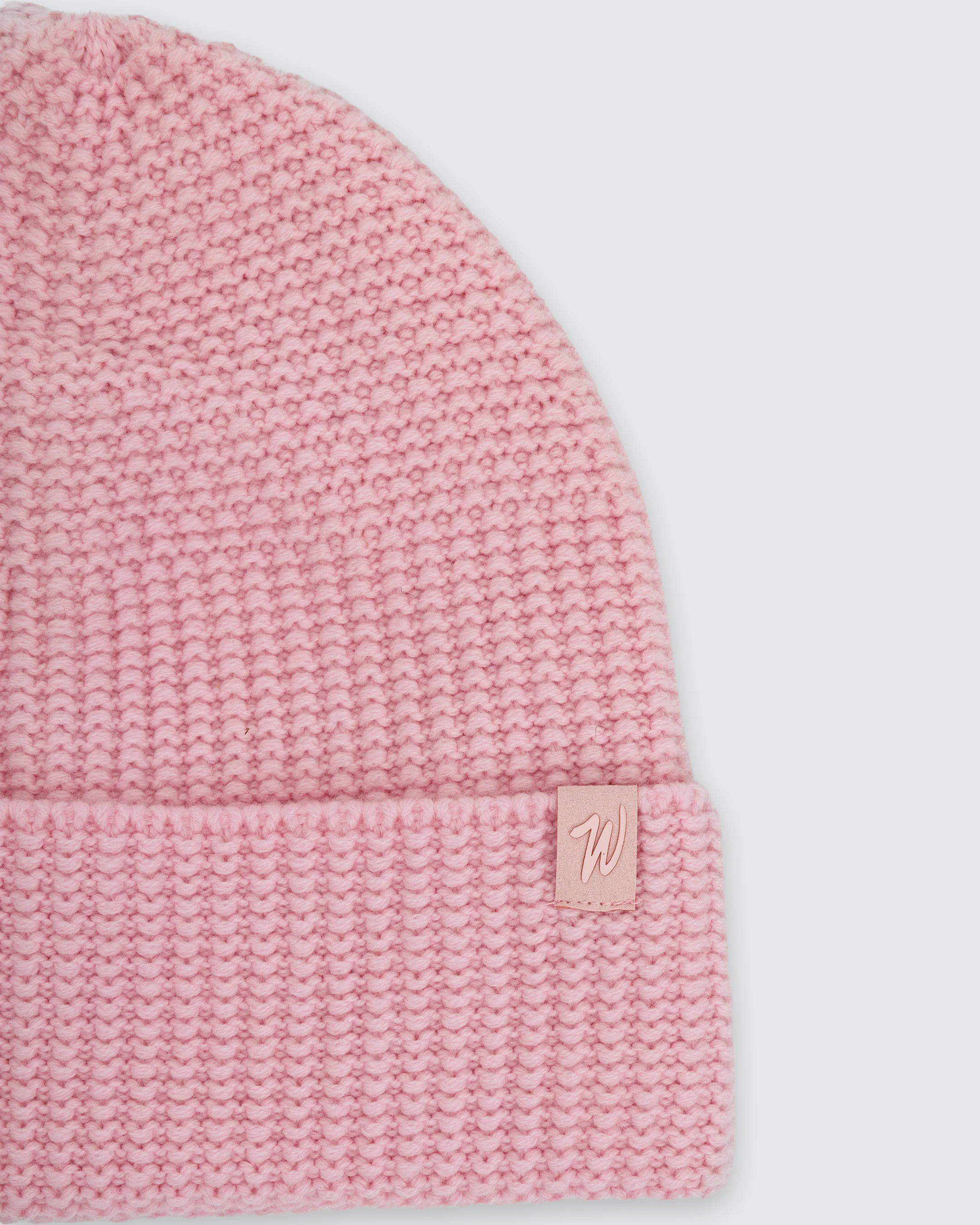 Waffle Knit Beanie - Dusty Rose - Image 2