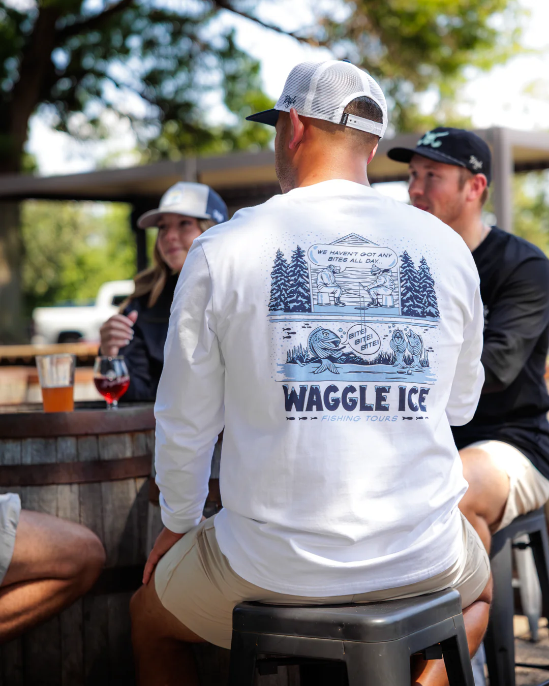Waggle Ice Fishing Tours Long-Sleeve T-Shirt - Image 3